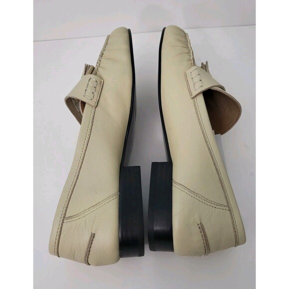 NWT MANGO Leather Moccasins Womens 9 EU 40 Beige Tassels Loafers MNG - Picture 7 of 9